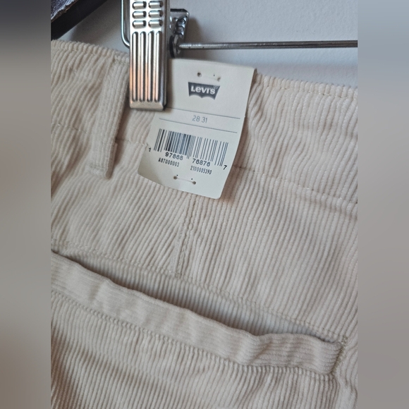 Levi's Cream Corduroy Pants Wide Legs Mid Rise Chinos Size 28 31 XL - Picture 4 of 10